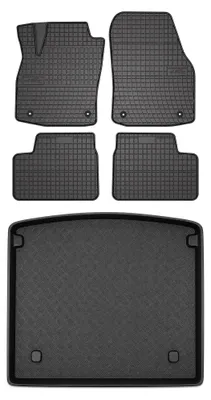 Zdjęcie produktu dla Dywaniki gumowe + mata bagażnika do Opel Astra H 2003-2010 (kombi) – czarne, dopasowane – Wielganizator SolidPRO