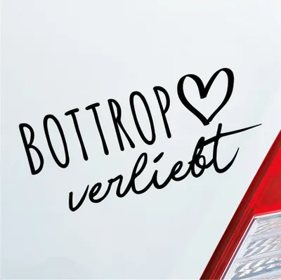 Produktbild von Auto Aufkleber Bottrop verliebt Herz Stadt Heimat Liebe Car 19x9 cm Schwarz Matt Sticker Heckscheibenaufkleber