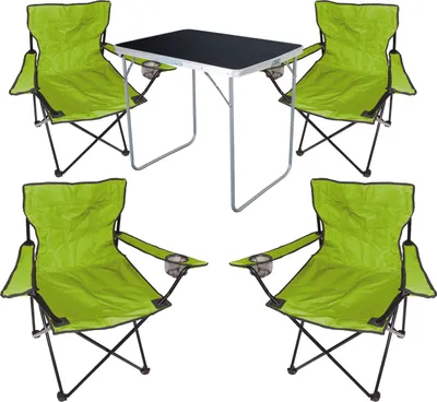 5tlg Camping Set Gartenmöbel Campingtisch + 4x Campingstuhl Klappstuhl