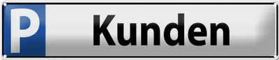 Produktbild von Blechschild Parkplatz Kunden, 46x10 cm, Blechschilder Parking