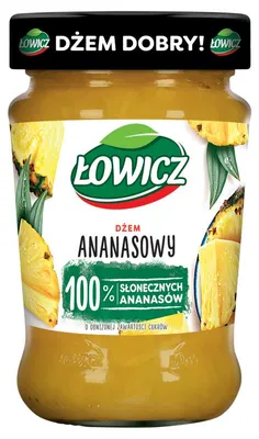 Produktbild von Łowicz Ananasmarmelade mit reduziertem Zuckergehalt 280 g