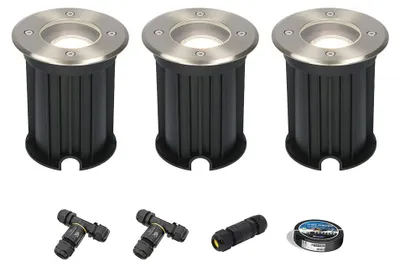 Produktbild von hoftronic LED-Bodeneinbaustrahler 3x4W 345lm 6500K GU10 IP67 Edelstahl