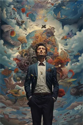 Produktbild von Wallario selbstklebendes Poster - Gedankenuniversum, Größe: 61 x 91,50 cm
