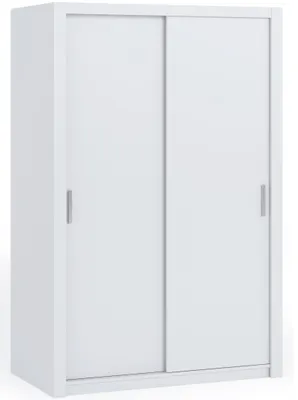 Produktbild von Schwebetürenschrank BONO 150cm weiß Schiebetürenschrank mit Kleiderstangen