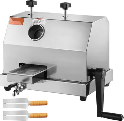 Immagine prodotto di Spremiagrumi di canna da zucchero deluxe - Capacità 110 lbs/h - 3 rulli in acciaio inox - Ingresso grande 2,4'' - Spremiagrumi manuale per uso privato e commerciale.