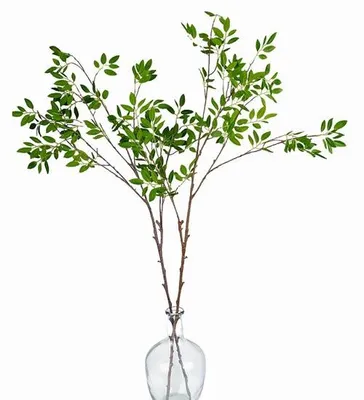 Image de Tiges de plantes artificielles vertes de 120 cm en plastique avec feuilles, pour la décoration de la maison ou du bureau