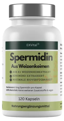 Produktbild von Spermidin Kapseln, 6mg Spermidin pro Kapsel, 120 Kapseln von EXVital