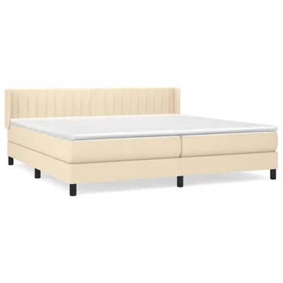 Produktbild von vidaXL Boxspringbett mit Matratze Creme 200x200 cm Stoff