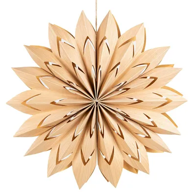 Produktbild von XXL Schneeflocke aus Papier Blume Weihnachtsstern Natur Ø40cm