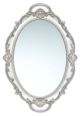 Productafbeelding van Vintage ovale wandspiegel met bloemenmotief, geschikt voor decoratie en make-up