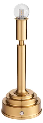 Produktbild von LED-Tischlampe mit stufenweiser Helligkeitsregelung, Fuß aus gebürstetem Messing, 1,5W, warmweißes Licht (155lm), Metall, Maße: 30,6 x 11,5 x 11,5 cm, IP20, Endon
