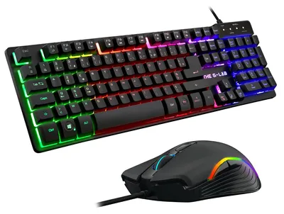 Productafbeelding van Gaming-toetsenbord en muis, AZERTY, USB, anti-ghosting, RGB-achtergrondverlichting, bekabeld