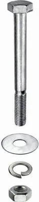 Produktbild von CONNEX 10 Sechskantschrauben im Set, 10,0 x 110 mm, mit Muttern, Federringen und Karosseriescheiben, verzinkt, B30019