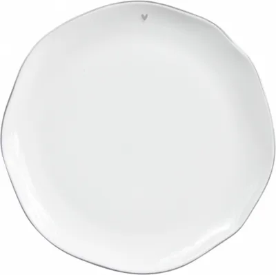 Produktbild von Speiseteller, Essteller KLEINES HERZ grau D. 27cm Keramik Bastion Collections