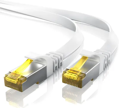 Immagine prodotto di Cavo LAN Primewire CAT.7, RJ-45 (Ethernet), CAT 7 a nastro piatto U/FTP Cavo di rete Gigabit 10 Gbit/s - 7,5 m