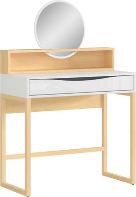 Zdjęcie produktu dla Toaletka Vayen 85 cm, 1 szuflada - jasny dąb dekor/biały