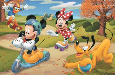 Obrázek produktu pro TREFL Puzzle Mickey Mouse: Bruslení v parku 54 dílků