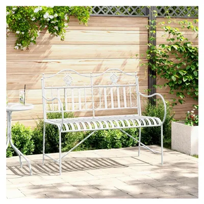 Produktbild von Gartenbank Weiß Metall 103,5 x 59 x 89 cm