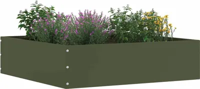 Produktbild von vidaXL Raseneinfassung 6 pcs Olive Grün 50 x 50 x 13 cm Stahl