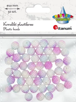 Produktbild von Kunststoffperlen weiß-violett 10 mm 50 Stück Titanum