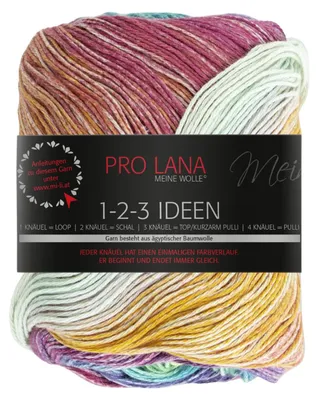 Produktbild von Pro Lana 1-2-3 IDEEN 100 g Sommergarn mit einzigartigem Farbverlauf Farbe 007 - rainbow
