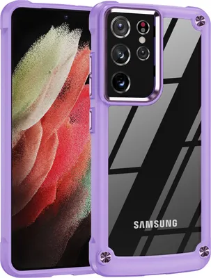 Produktbild von Samsung S21 Ultra 5G Hülle, Hybrid Transparente PC Robust TPU Bumper Stoßfest Schutzhülle für Samsung Galaxy S21 Ultra 5G Lila