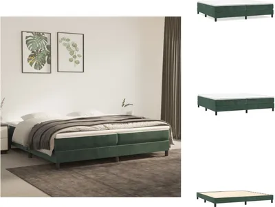 Imagen del producto de vidaXL Base de cama con somier, color verde oscuro, 200x200 cm, tapizada en terciopelo - Camas y estructuras de cama