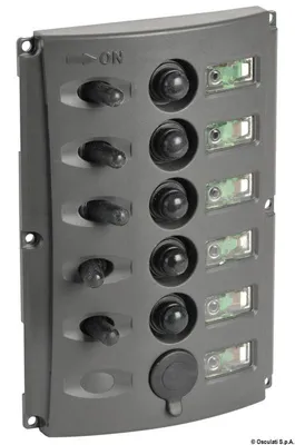 Zdjęcie produktu dla Panel przełączników z automatycznymi bezpiecznikami i 2 diodami LED, 1 szt