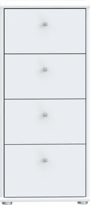 Produktbild von Hochkommode >TEMPRA2< 4 Schubladen, in Weiss - 38,6x85,5x34,8cm (BxHxT)
