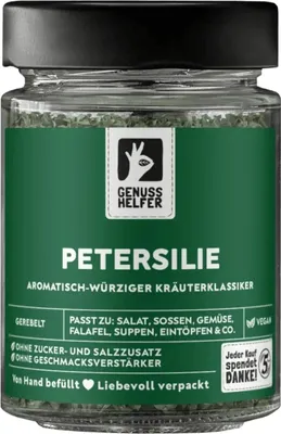 Produktbild von Petersilie, gerebelt, getrocknete Petersilie, Salatkräuter, 17g im Glas