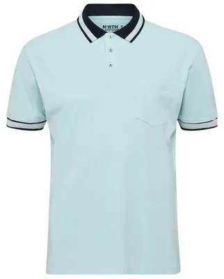 Produktbild von North Stretch Polo XXL helltürkis Kontraststreifen