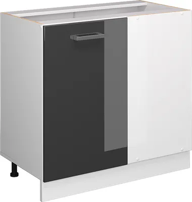Produktbild von Eckunterschrank Vicco R-Line Anthrazit Hochglanz 86 cm ohne Arbeitsplatte, Model 37747