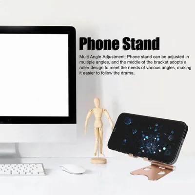 Zdjęcie produktu dla Uchwyt na telefon składany - uchwyt na telefon biurkowy - podstawa do telefonu - regulowany - wielopozycyjny - odpowiedni dla smartfonów - stojak na telefon