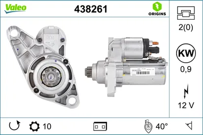 Produktbild von VALEO 438261 Starter Anlasser 0,9kW 12V
