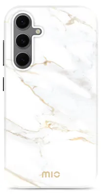 Image de Coque MIO en marbre blanc, compatible MagSafe, pour Samsung S24 FE 5G