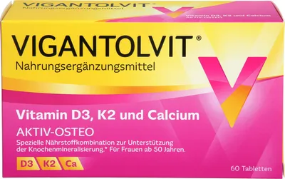 Produktbild von VIGANTOLVIT Vitamin D3, K2 und Calcium Tabletten, 60 St. Tabletten