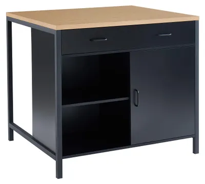 Immagine prodotto di BAÏTA Insel Central, finitura ginger nero ed effetto legno di quercia, 100 cm