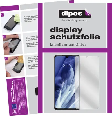 A collage of images showing instructions for applying a screen protector and a product shot of a screen protector on a phone.
