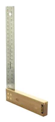 Immagine prodotto di Squadra da falegname Hedue in noce 250 mm lama in acciaio inox 35 mm