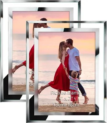 Produktbild von Bilderrahmen 13x18 Glas Hochzeit Fotorahmen 2er Set 18x23cm