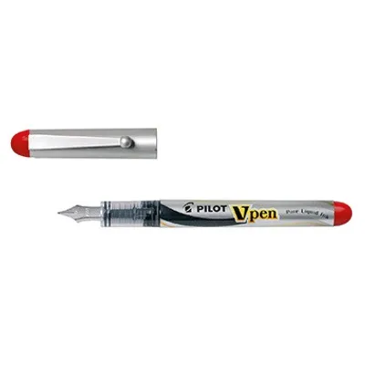 Immagine prodotto di PILOT 281631 Stilografica V-Pen Argento Pennino: 0,4 mm rosso