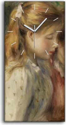 Produktbild von Wanduhr Uhr Wandbild Leinwand 30x60 Malerei Frauen Mädchen Bäume Kunst - weiße Hände