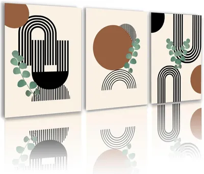 Zdjęcie produktu dla Zestaw plakatów na płótnie, 3 sztuki, 30 x 45 cm, geometryczny wzór, dekoracja ścienna do salonu