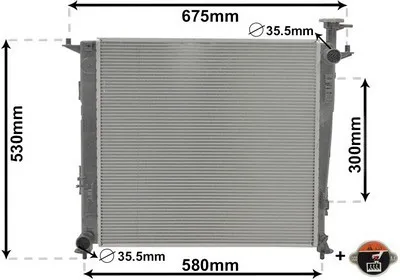 Produktbild von VAN WEZEL 82012715 Kühler Wasserkühler Motorkühler für KIA SORENTO III