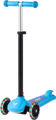 Immagine prodotto di Monopattino per bambini dai 3 anni in su, monopattino a 3 ruote con ruote luminose, manubrio regolabile in altezza, ampia pedana antiscivolo, telaio leggero in alluminio per bambini e bambine fino a 74,8 kg, blu