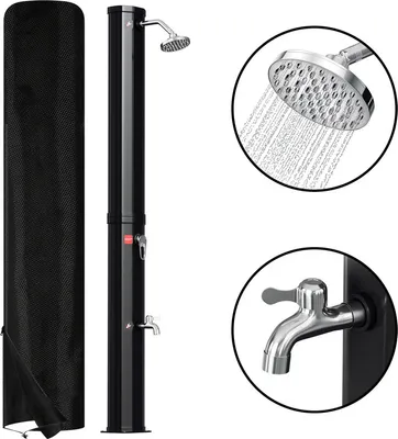 Produktbild von Aopunly Solardusche 35L mit Regenschutz Sommerdusche mit Fußdusche Pooldusche Gartendusche Brause Schwarz