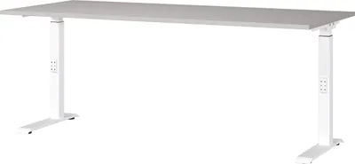 Schreibtisch höhenverstellbar, Kaschmir/Weiß, 180x91x80 cm