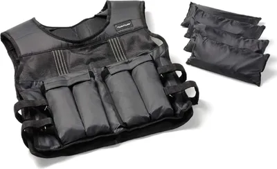 Produktbild von Tunturi Gewichtsweste für Sport, 1,88 kg Gewichte bis zu 15 kg, Unisex Weste, verstellbar, für Krafttraining, Laufen mit Sicherheitsreflektoren