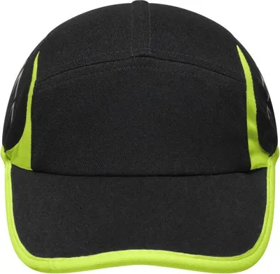 Produktbild von Running 4 Panel Cap Stirnanliegende 4 Panel Cap black/neon-yellow, Gr. one size