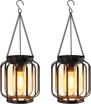 Obrázek produktu pro Solární venkovní svítidla – sada 2 kovových terasových lamp, černá, IP65